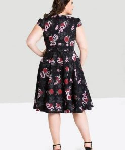 Hell Bunny Python Rose 50's Swing Jurk Zwart