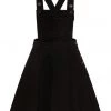 New In Hell Bunny Dakota 50's Pinafore Swing Dress Black