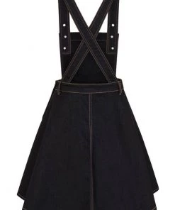 Hell Bunny Dakota 50's Pinafore Swing Dress Navy New In