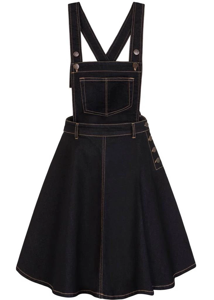 Hell Bunny Dakota 50's Pinafore Swing Dress Navy New In
