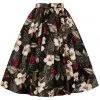 Hell Bunny Tahiti 50's Swing Skirt Black New In