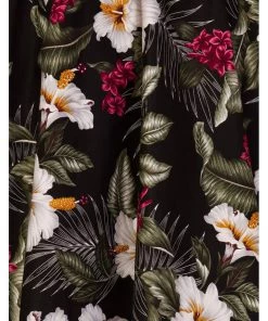 Hell Bunny Tahiti 50's Swing Skirt Black New In