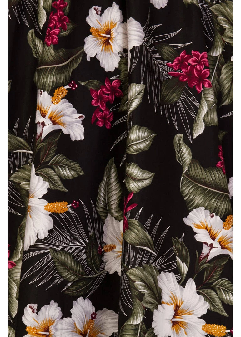 Hell Bunny Tahiti 50's Swing Skirt Black New In