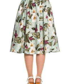New In Hell Bunny Tahiti 50's Swing Skirt Green