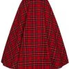 New In Hell Bunny Irvine Tartan 50's Swing Skirt Red