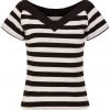 New In Hell Bunny Caithlin Striped Top Black White