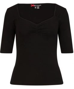 Hell Bunny Philippa 50's Top Black New In