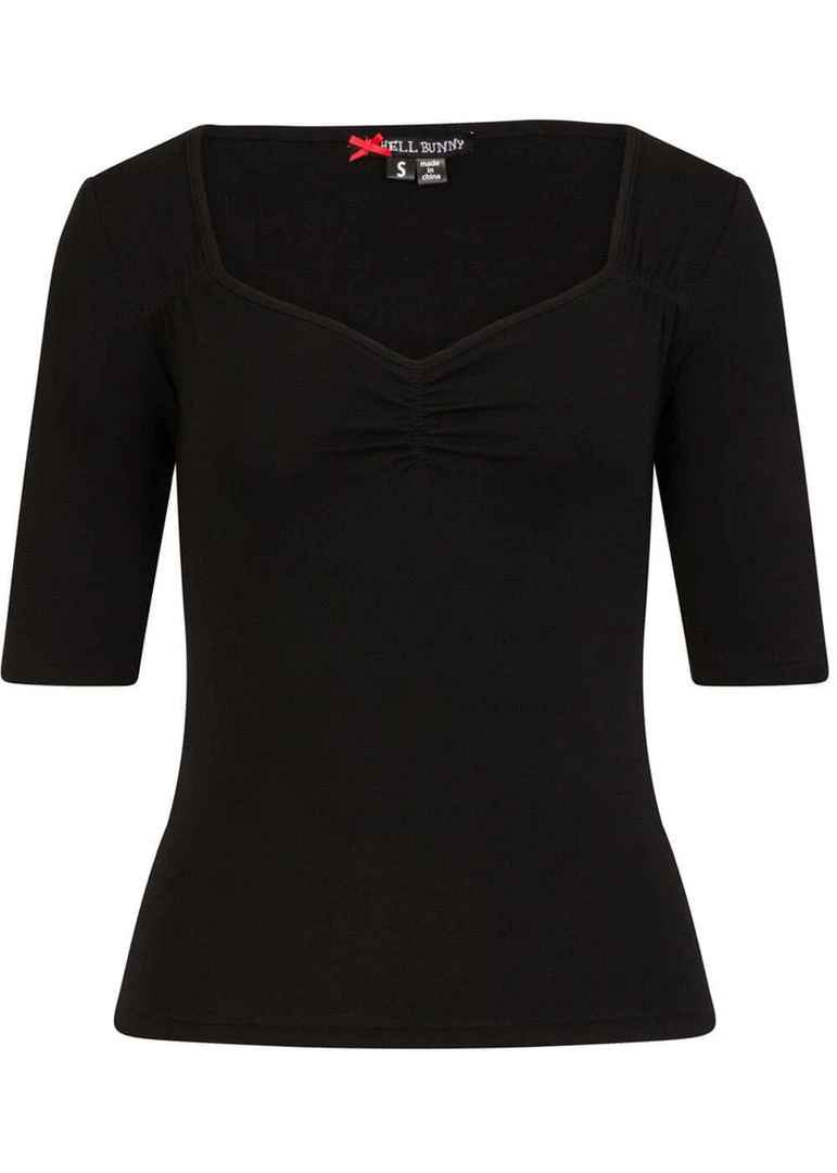 Hell Bunny Philippa 50's Top Black New In