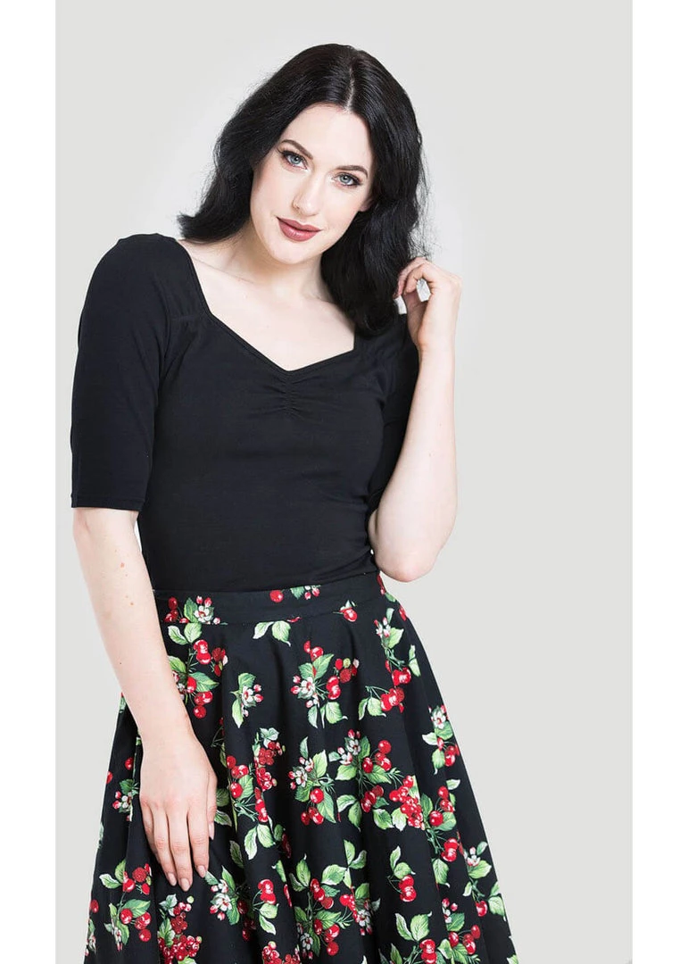 Hell Bunny Philippa 50's Top Black New In