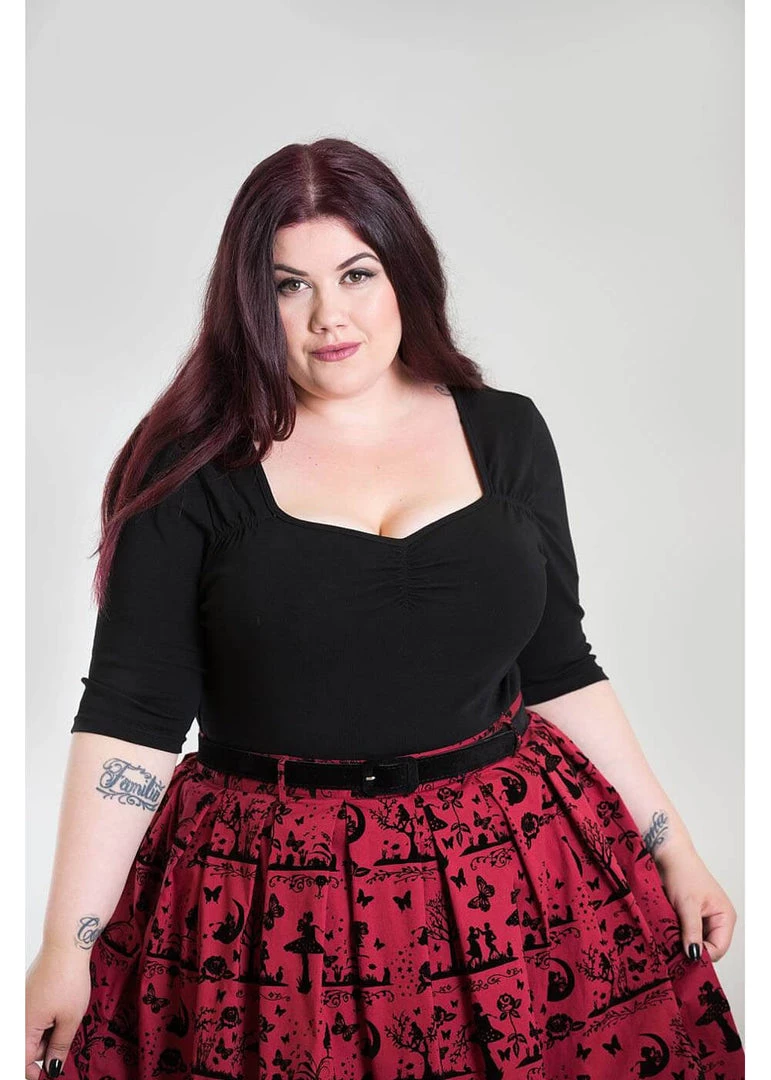 Hell Bunny Philippa 50's Top Black New In