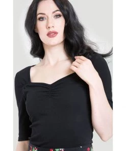 Hell Bunny Philippa 50's Top Black New In