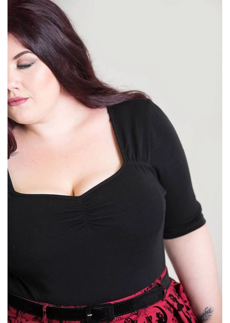 Hell Bunny Philippa 50's Top Black New In