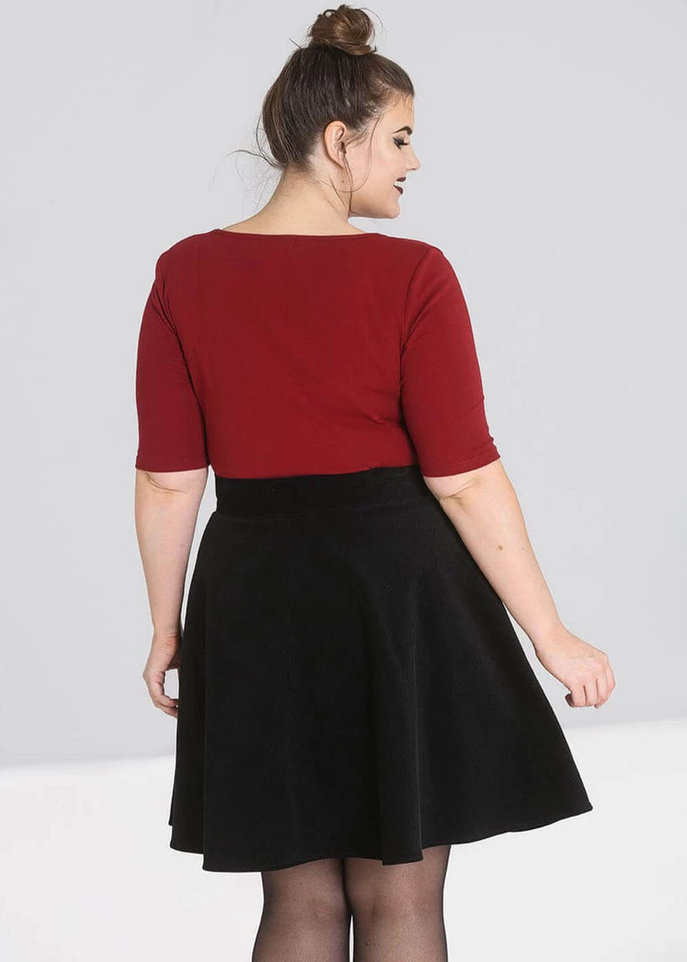 Hell Bunny Philippa 50's Top Burgundy Colour