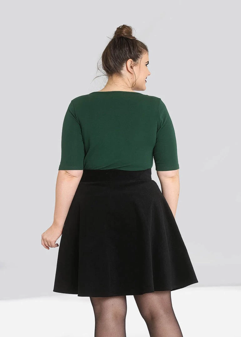 Hell Bunny Philippa 50's Top Dark Green New In