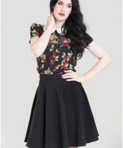 New In Hell Bunny Gabby 50's Swing Skirt Black