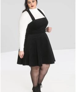 Hell Bunny Wonder Years 60's Pinafore Dress Black