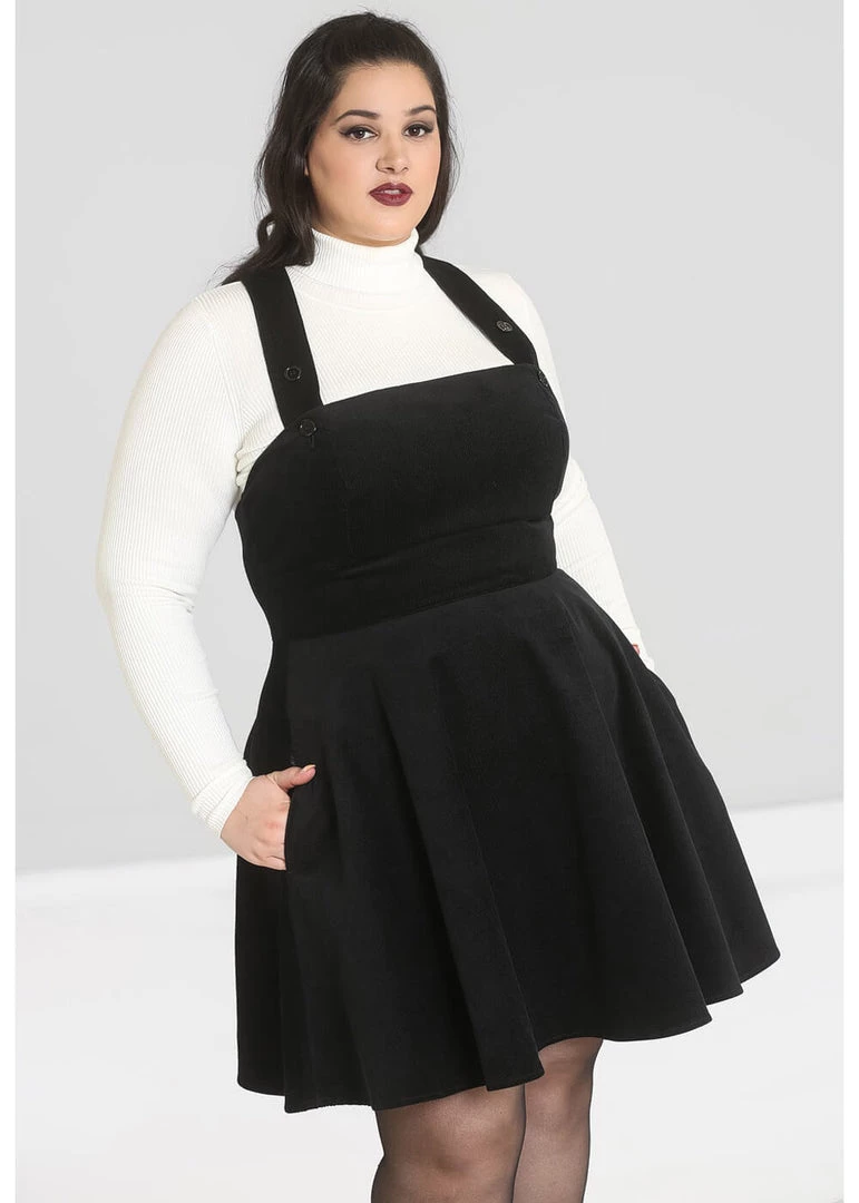 Hell Bunny Wonder Years 60's Pinafore Dress Black