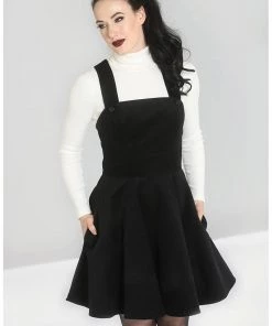 Hell Bunny Wonder Years 60's Pinafore Dress Black