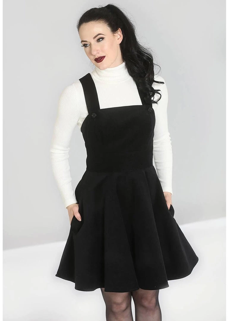 Hell Bunny Wonder Years 60's Pinafore Dress Black
