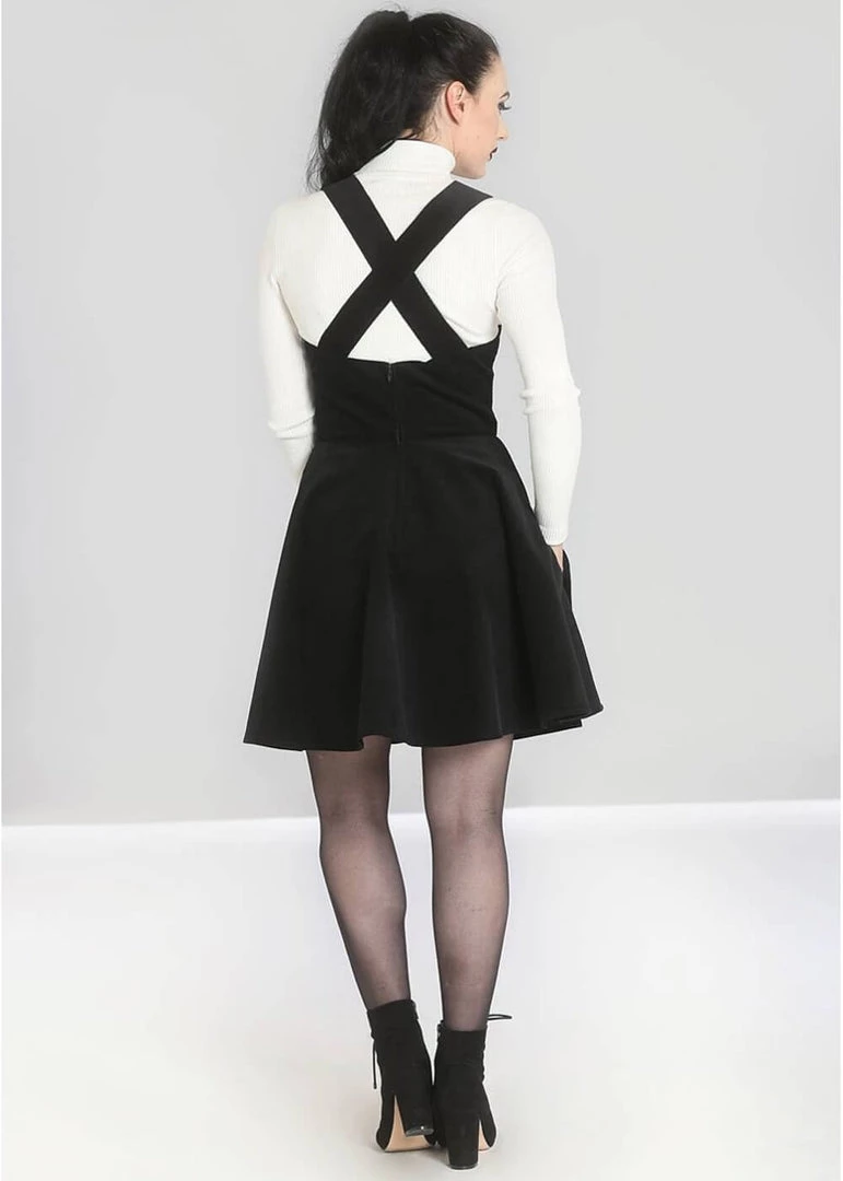 Hell Bunny Wonder Years 60's Pinafore Dress Black