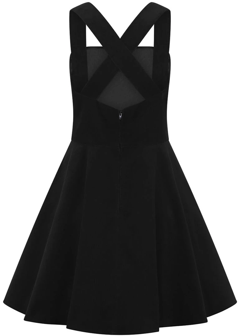 Hell Bunny Wonder Years 60's Pinafore Dress Black