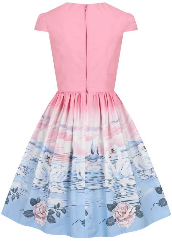 New In Hell Bunny Swan 50's Swing Dress Pink