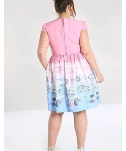 New In Hell Bunny Swan 50's Swing Dress Pink