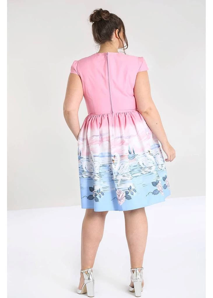 New In Hell Bunny Swan 50's Swing Dress Pink