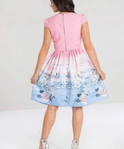 New In Hell Bunny Swan 50's Swing Dress Pink