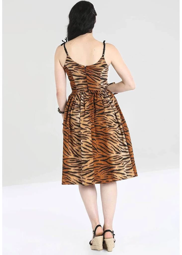 New In Hell Bunny Tora Tiger 50's Swing Dress Brown