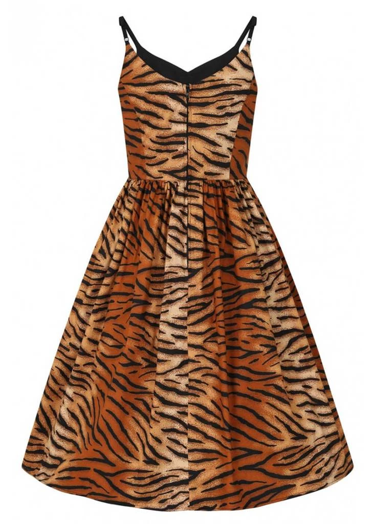 New In Hell Bunny Tora Tiger 50's Swing Dress Brown