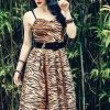 New In Hell Bunny Tora Tiger 50's Swing Dress Brown