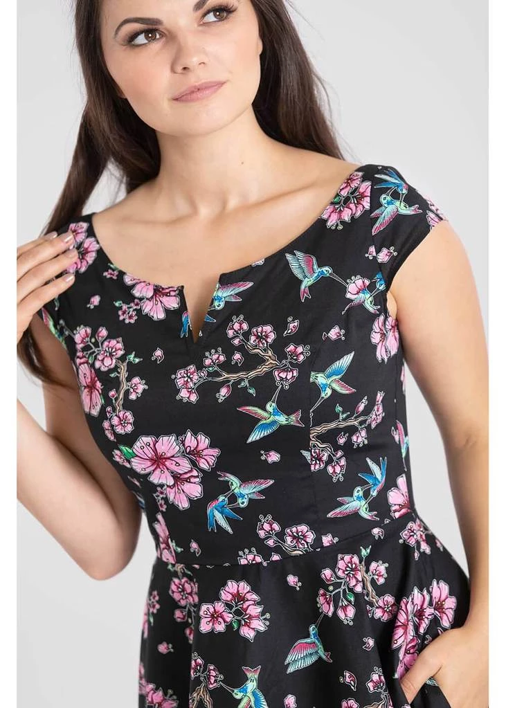 Hell Bunny Madison Hummingbird 50's Swing Dress Black