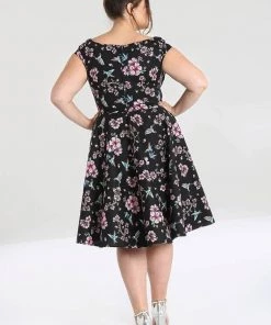 Hell Bunny Madison Hummingbird 50's Swing Dress Black