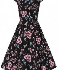 Hell Bunny Madison Hummingbird 50's Swing Dress Black