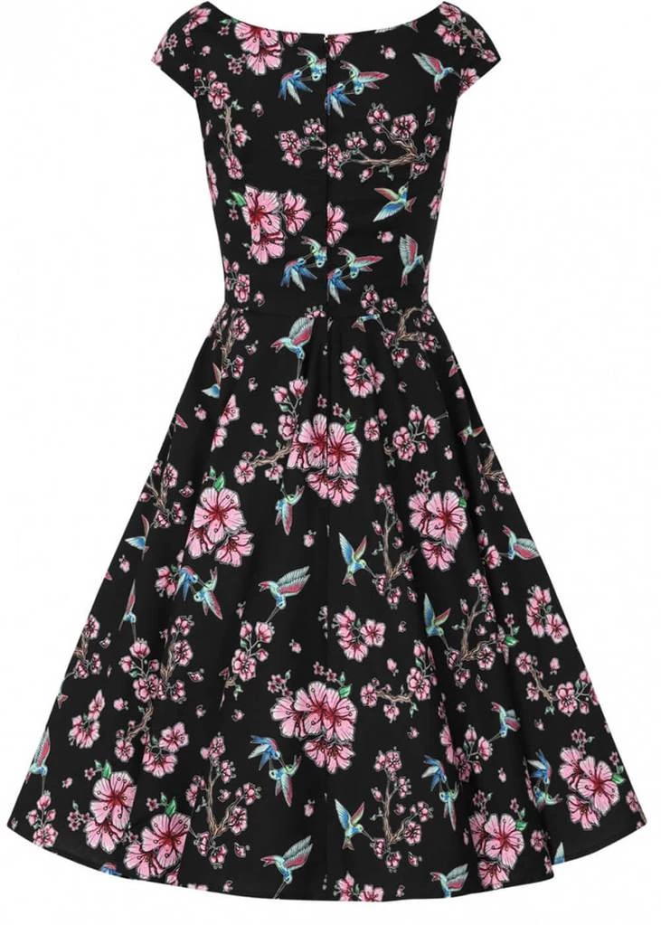 Hell Bunny Madison Hummingbird 50's Swing Dress Black