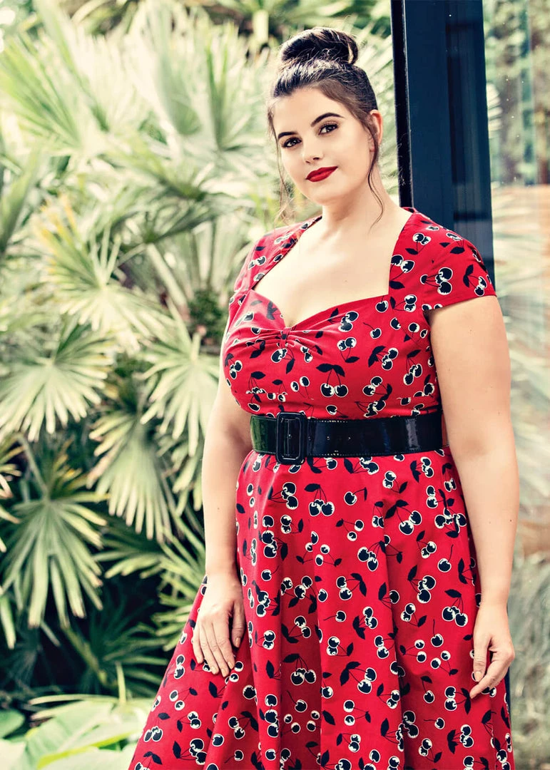 New In Hell Bunny Alison Cherry 50's Swing Dress Red