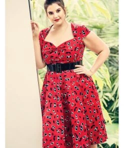 New In Hell Bunny Alison Cherry 50's Swing Dress Red