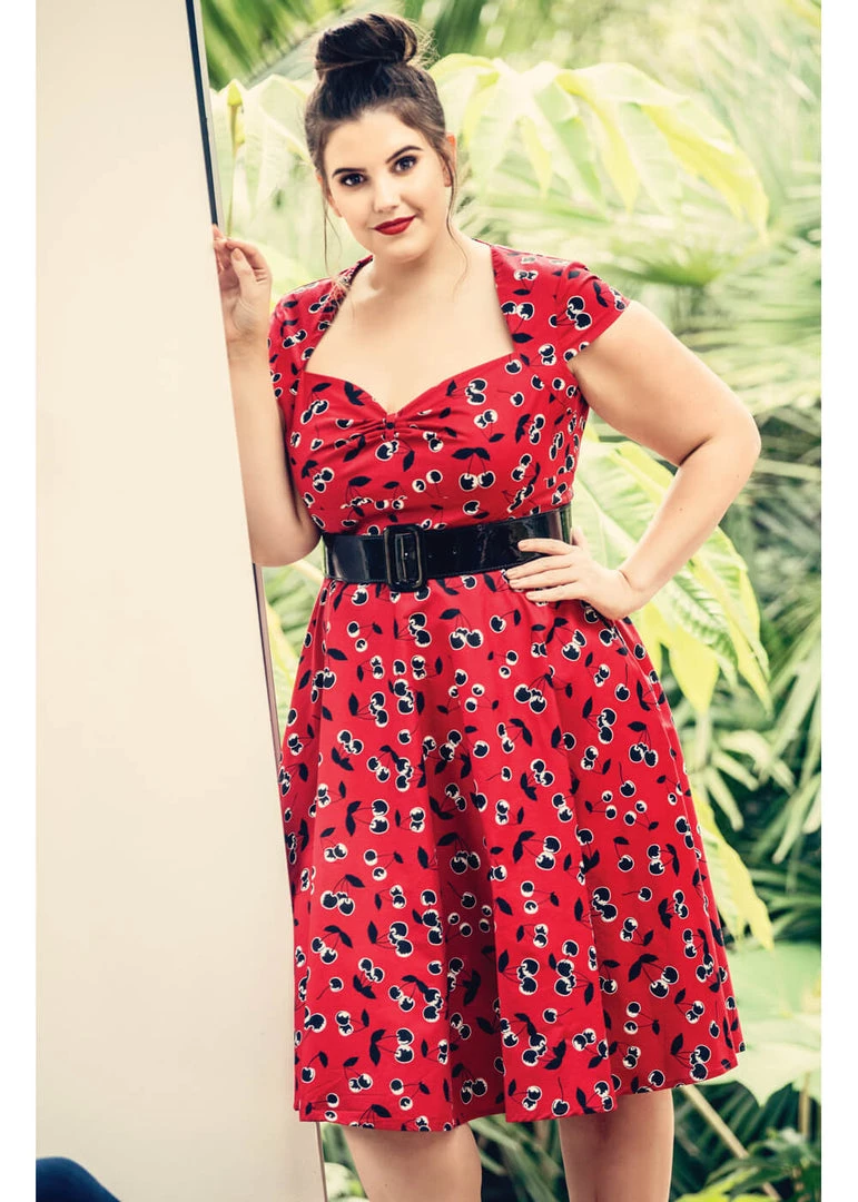 New In Hell Bunny Alison Cherry 50's Swing Dress Red