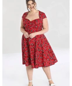 New In Hell Bunny Alison Cherry 50's Swing Dress Red