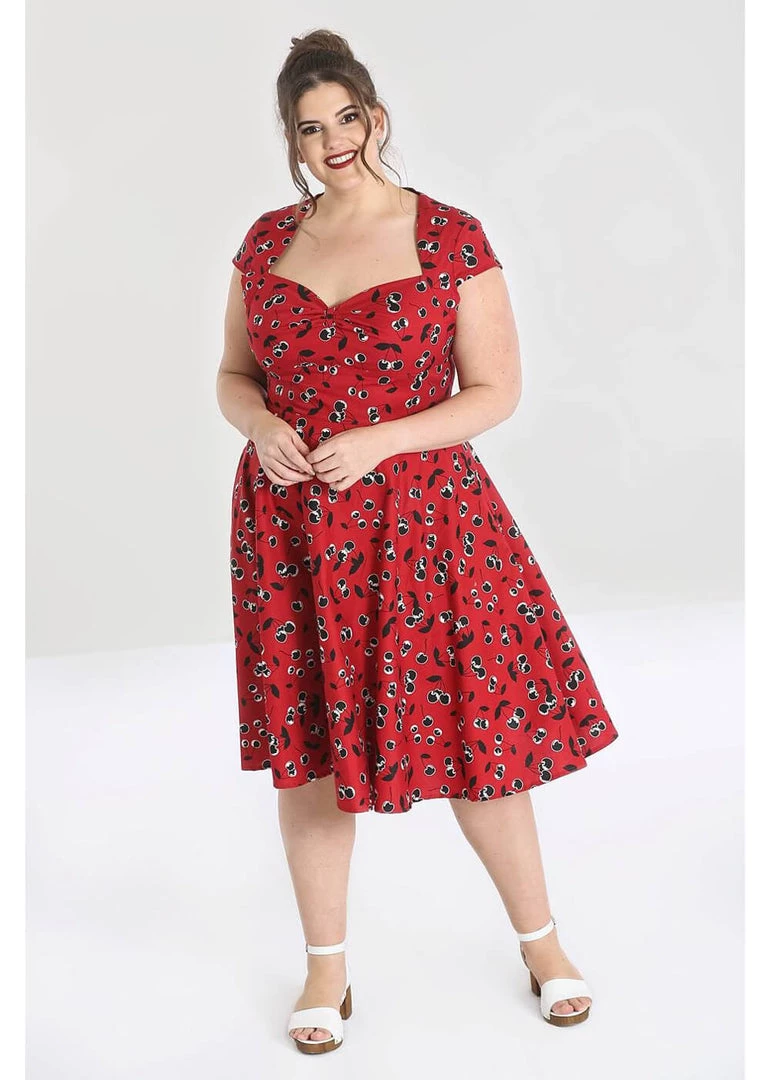 New In Hell Bunny Alison Cherry 50's Swing Dress Red