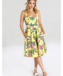 Hell Bunny Kalani 50's Swing Dress Yellow