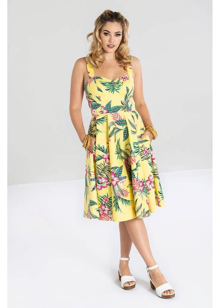Hell Bunny Kalani 50's Swing Dress Yellow