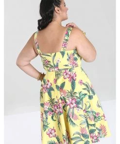 Hell Bunny Kalani 50's Swing Dress Yellow