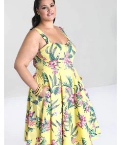 Hell Bunny Kalani 50's Swing Dress Yellow
