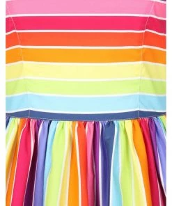 Hell Bunny Over The Rainbow 50's Swing Dress Multi New In