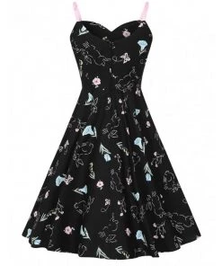 Hell Bunny Binky Bunny 50's Swing Dress Black