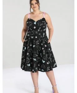 Hell Bunny Binky Bunny 50's Swing Dress Black