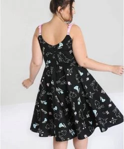 Hell Bunny Binky Bunny 50's Swing Dress Black