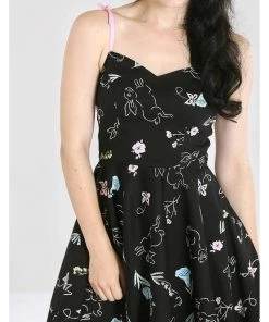 Hell Bunny Binky Bunny 50's Swing Dress Black